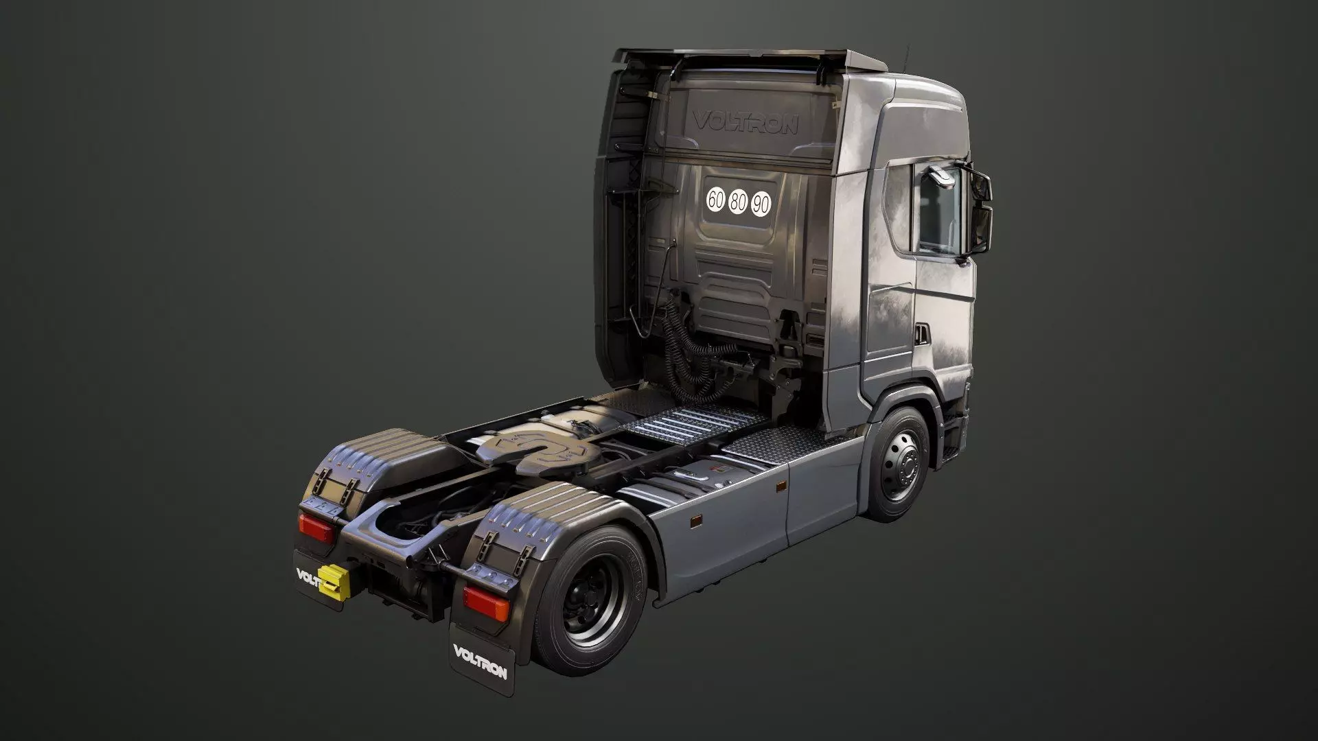 Heavy Truck Chassis 06  Interior All PBR Unity UE Textures Low-poly 3D model_7