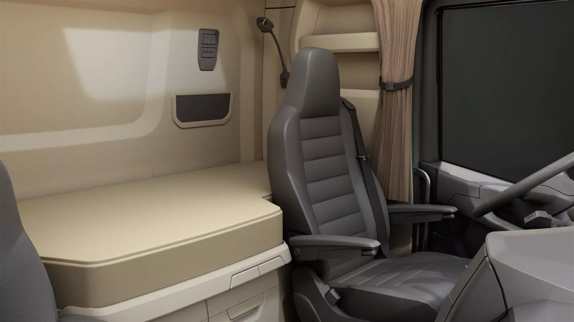 Heavy Truck Chassis 06  Interior All PBR Unity UE Textures Low-poly 3D model_34