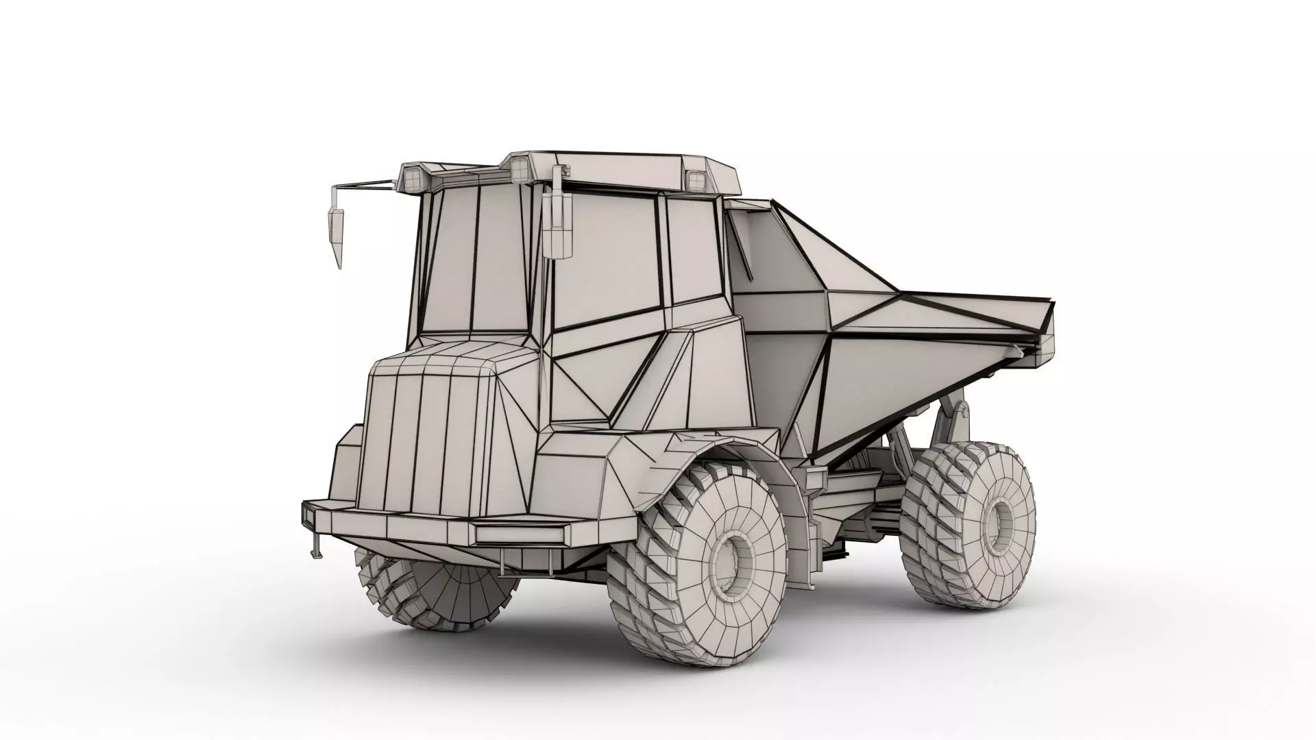 Realistic Construction Truck 3D Model - Heavy Machinery Low-poly 3D model_8