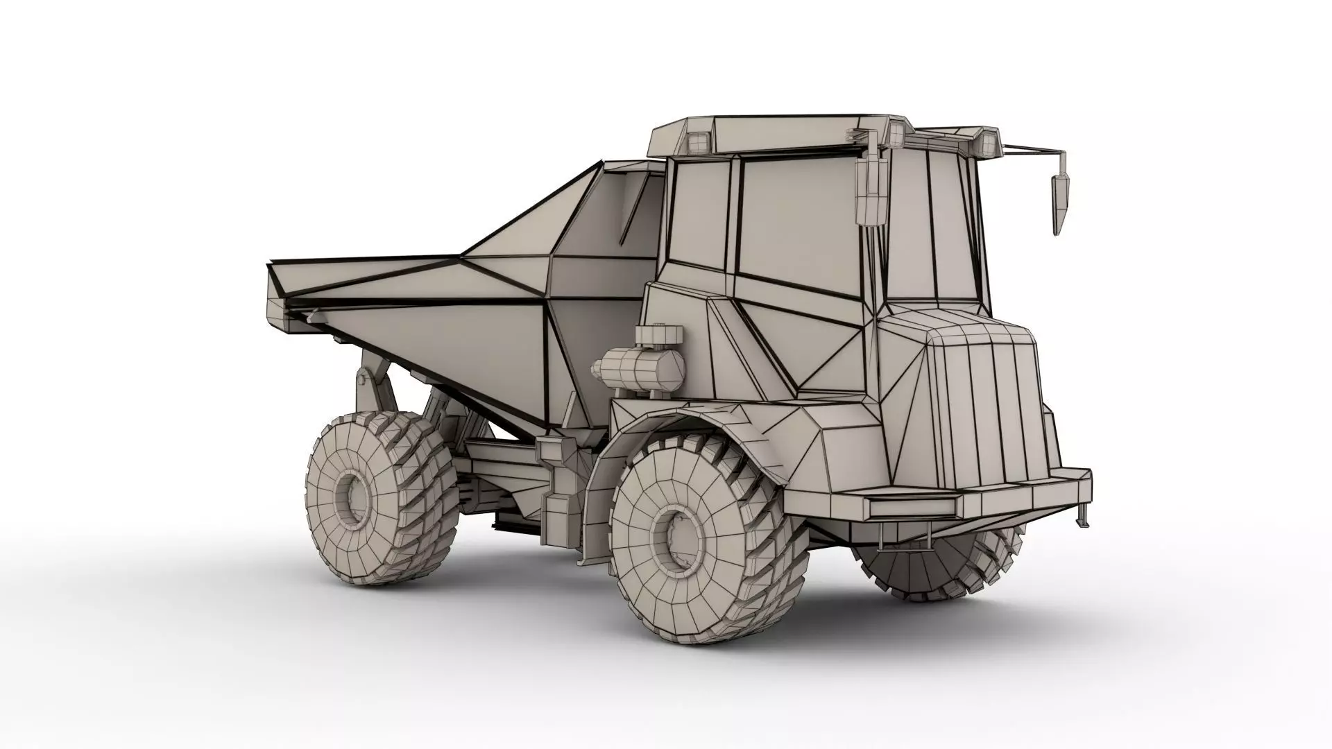 Realistic Construction Truck 3D Model - Heavy Machinery Low-poly 3D model_7