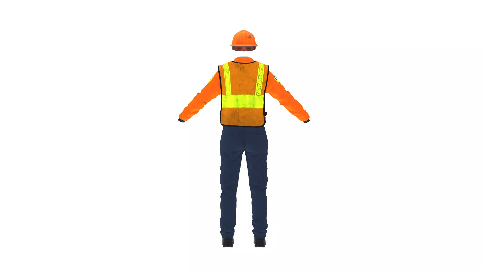 Realistic Construction Uniform 3D Model Low-poly 3D model_4