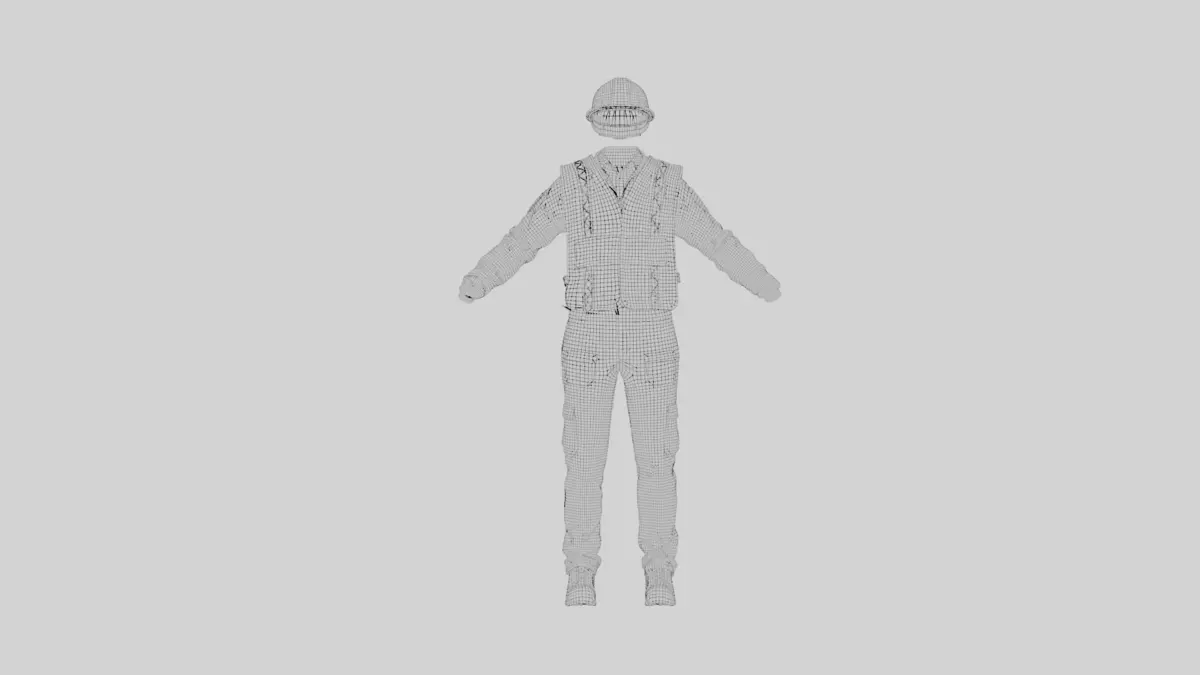 Realistic Construction Uniform 3D Model Low-poly 3D model_8