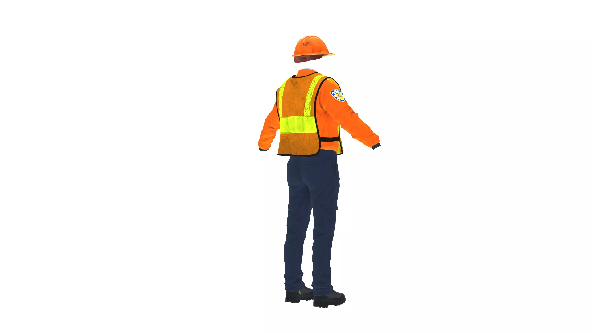 Realistic Construction Uniform 3D Model Low-poly 3D model_3