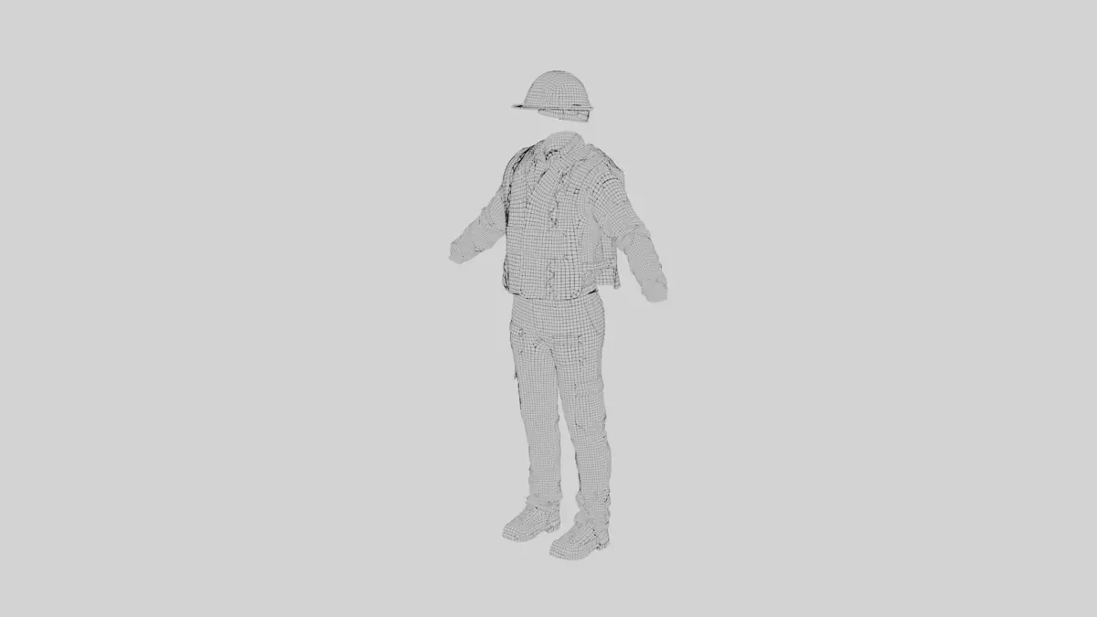 Realistic Construction Uniform 3D Model Low-poly 3D model_7