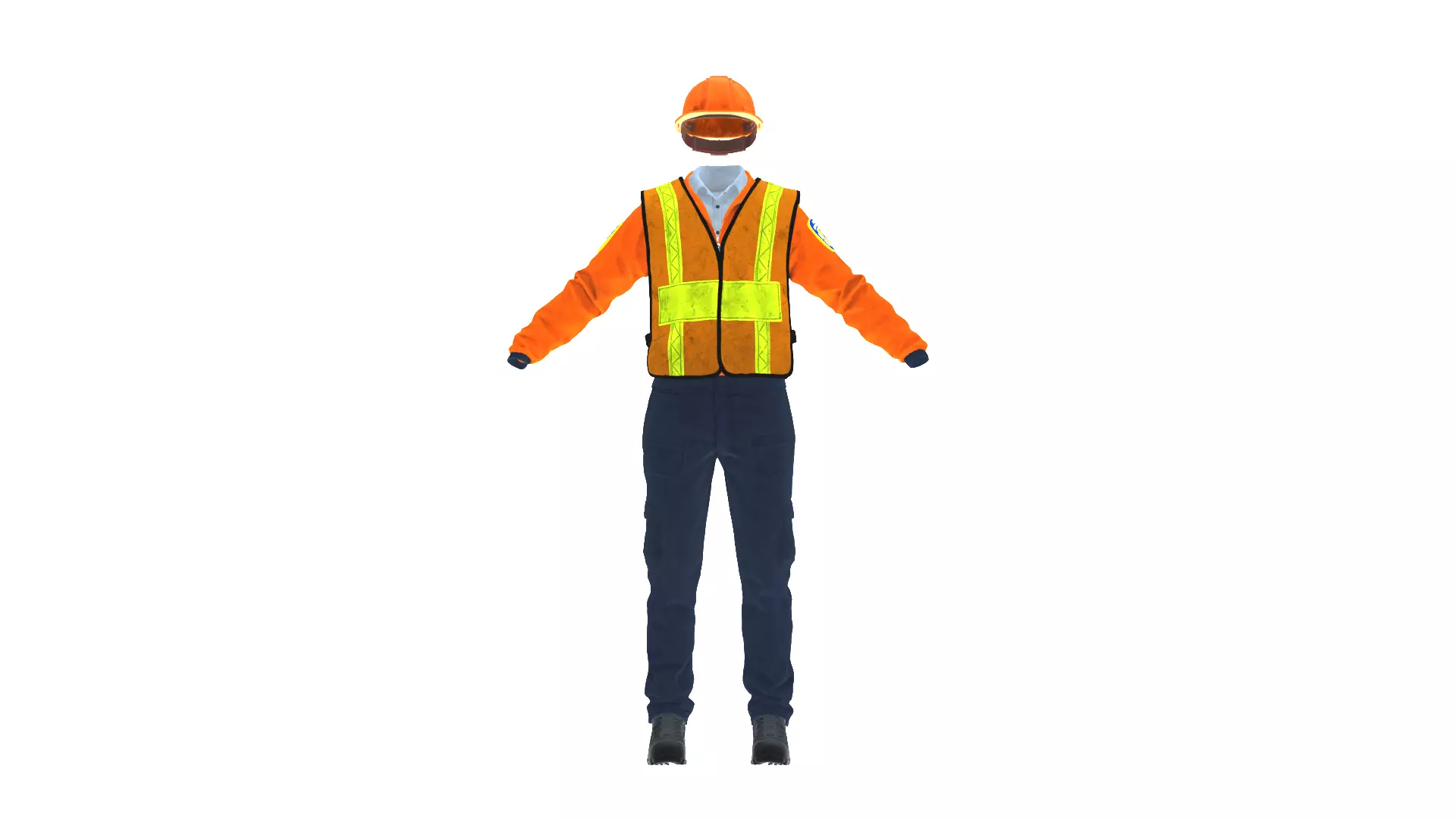 Realistic Construction Uniform 3D Model Low-poly 3D model_1