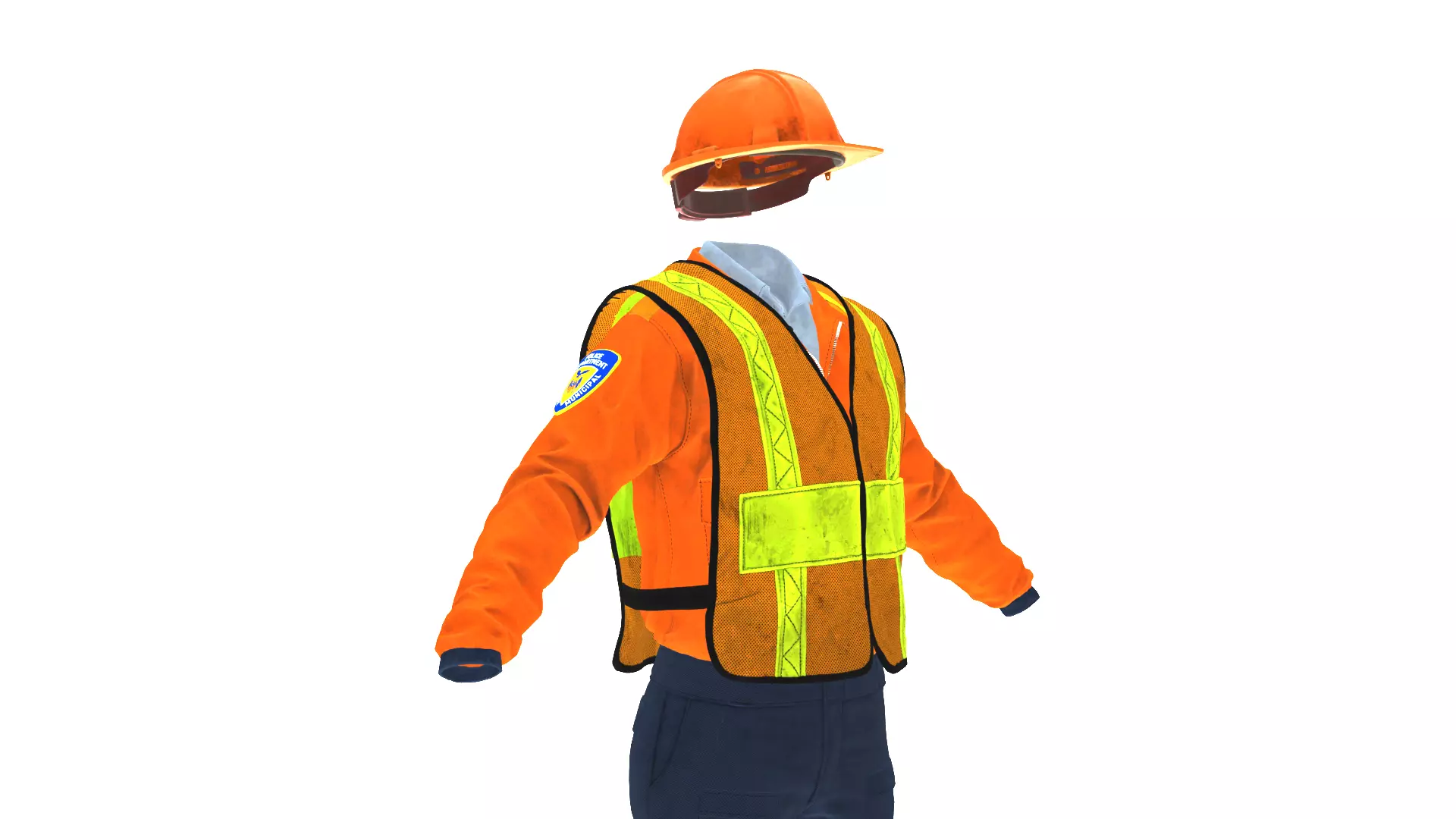 Realistic Construction Uniform 3D Model Low-poly 3D model_6