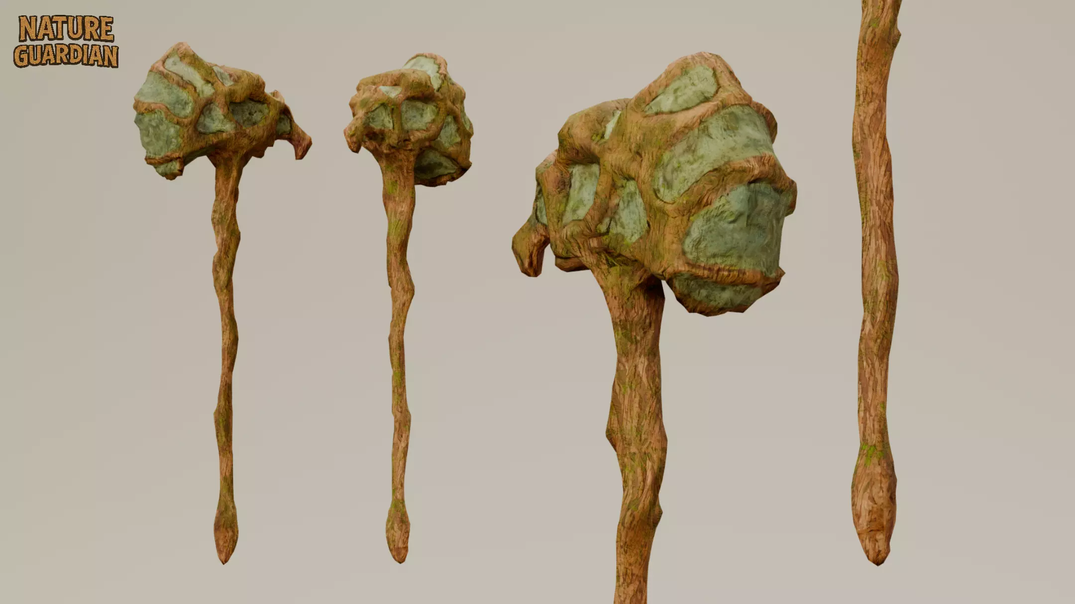 Nature Guardian Character Low-poly 3D model_3