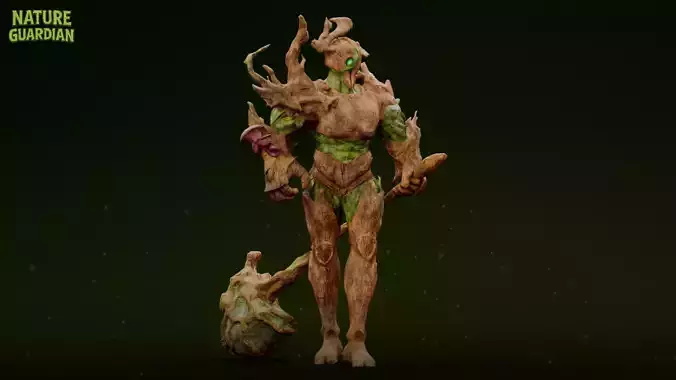Nature Guardian Character Low-poly 3D model