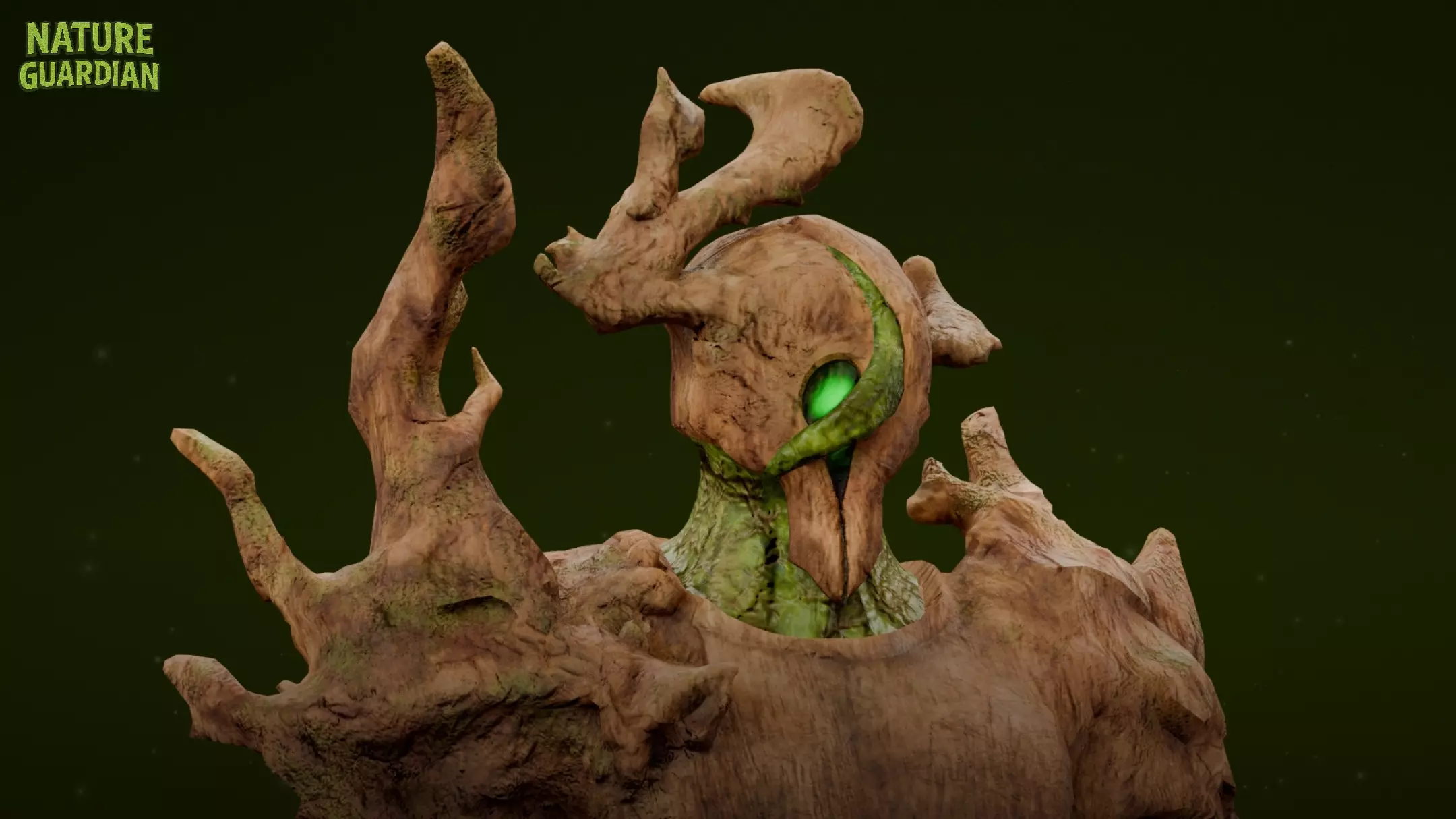 Nature Guardian Character Low-poly 3D model_4