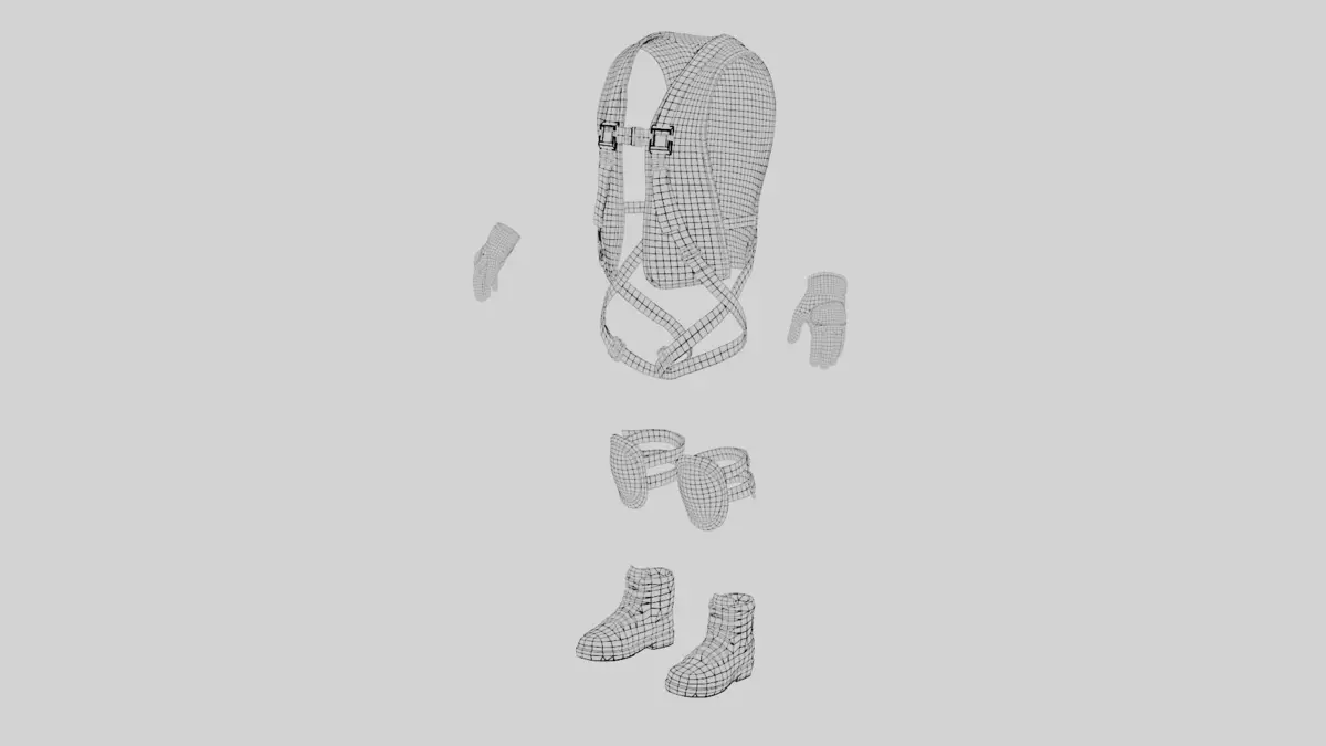 Realistic Electrician Uniform 3D Model Low-poly 3D model_7