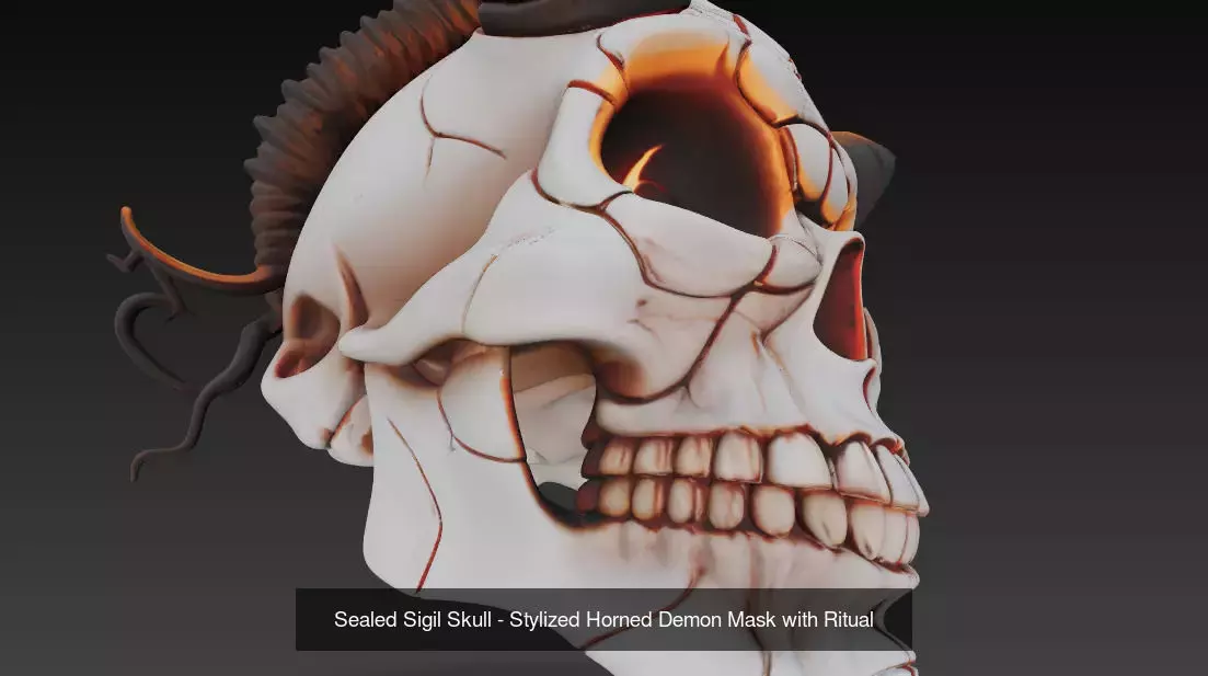Infernal Skull Collection - Stylized Horned Demon Masks _3