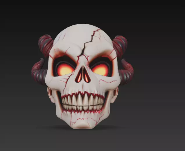 Infernal Skull Collection - Stylized Horned Demon Masks _8