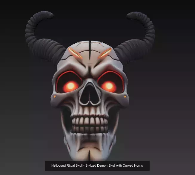 Infernal Skull Collection - Stylized Horned Demon Masks _4