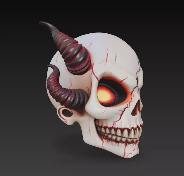 Infernal Skull Collection - Stylized Horned Demon Masks _7