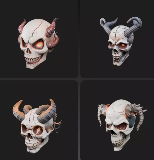 Infernal Skull Collection - Stylized Horned Demon Masks _1