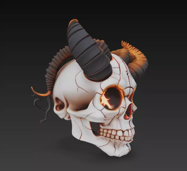Infernal Skull Collection - Stylized Horned Demon Masks _13