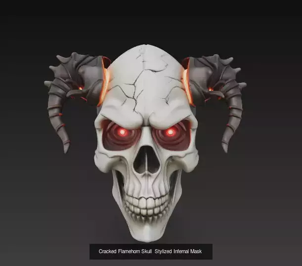 Infernal Skull Collection - Stylized Horned Demon Masks _2
