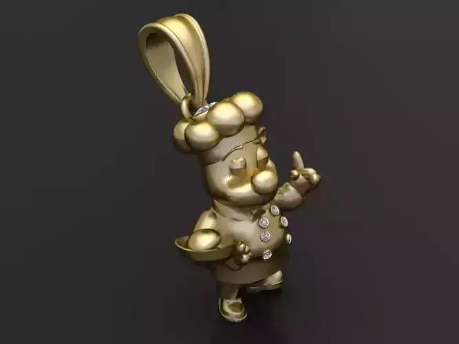 Gold chef pendant  3D printable model  