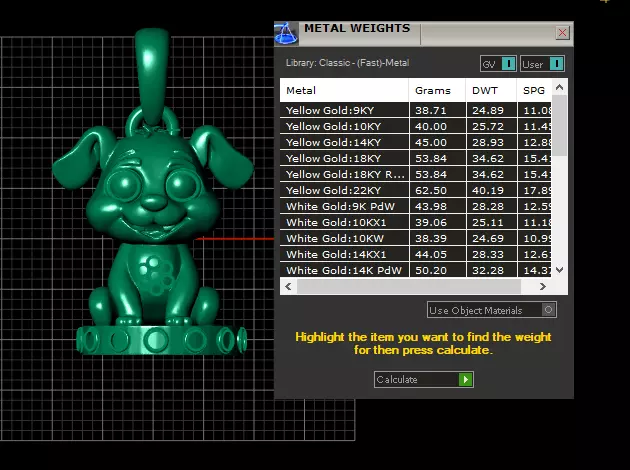 Gold puppy pendant 3D printable model 3D print model_6