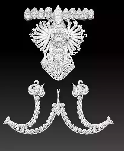 DurgaDevi Pendant with  TIGER NAIL