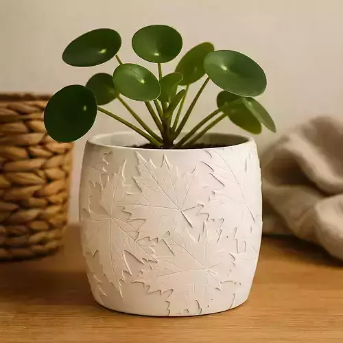 Maple Plant Pot with Drainage No Supports Needed 3D print model