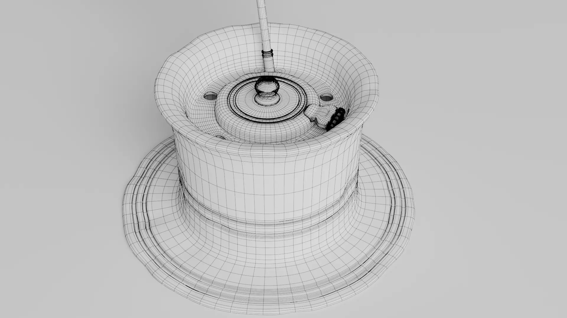 old inkwell and quill set 3D model_11