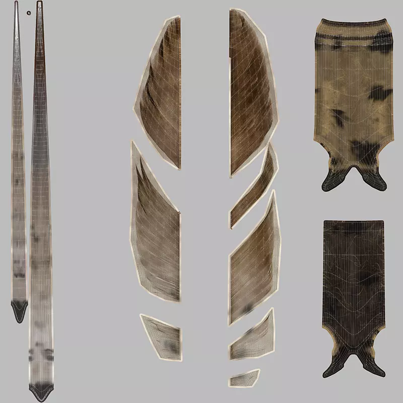 old inkwell and quill set 3D model_13