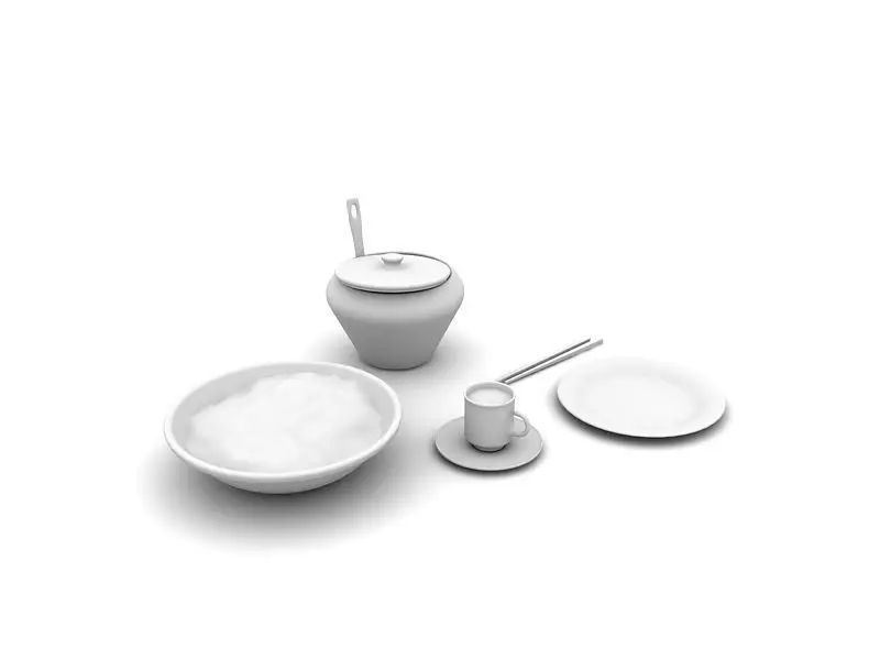 Modern Decorative Dishes 3D Model  Minimalist Tray   3D model_6