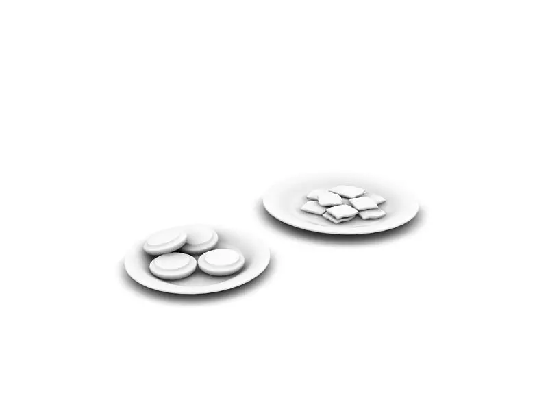 Modern Decorative Dishes 3D Model  Minimalist Tray   3D model_10