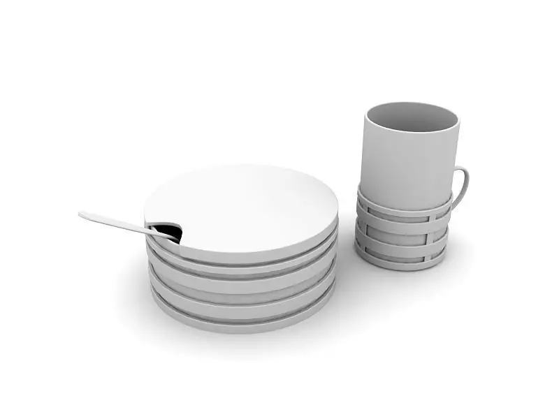 Modern Decorative Dishes 3D Model  Minimalist Tray   3D model_2
