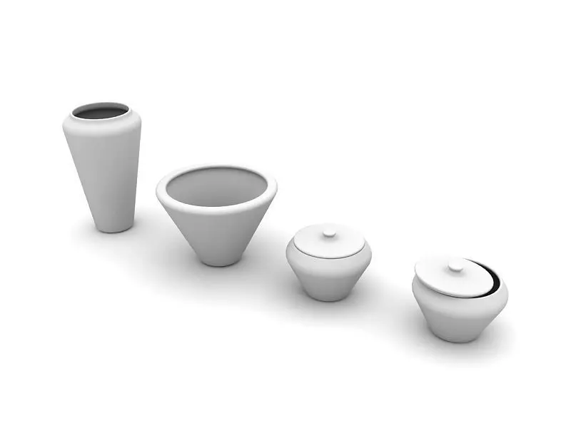 Modern Decorative Dishes 3D Model  Minimalist Tray   3D model_3