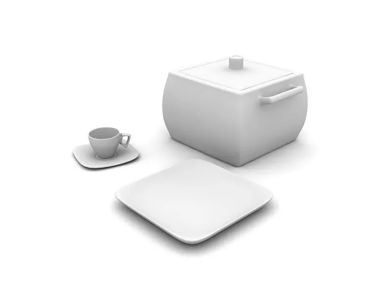 Modern Decorative Dishes 3D Model  Minimalist Tray   3D model_5