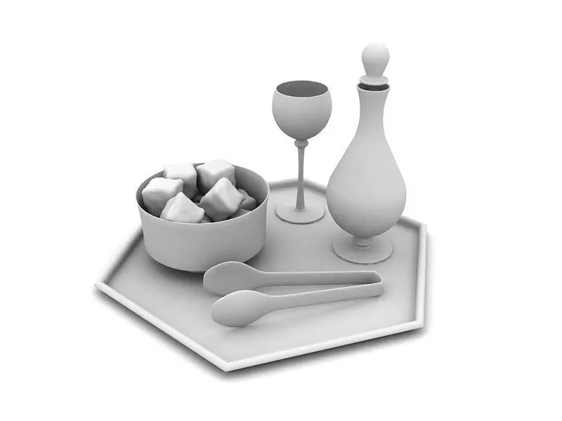 Modern Decorative Dishes 3D Model  Minimalist Tray   3D model_4