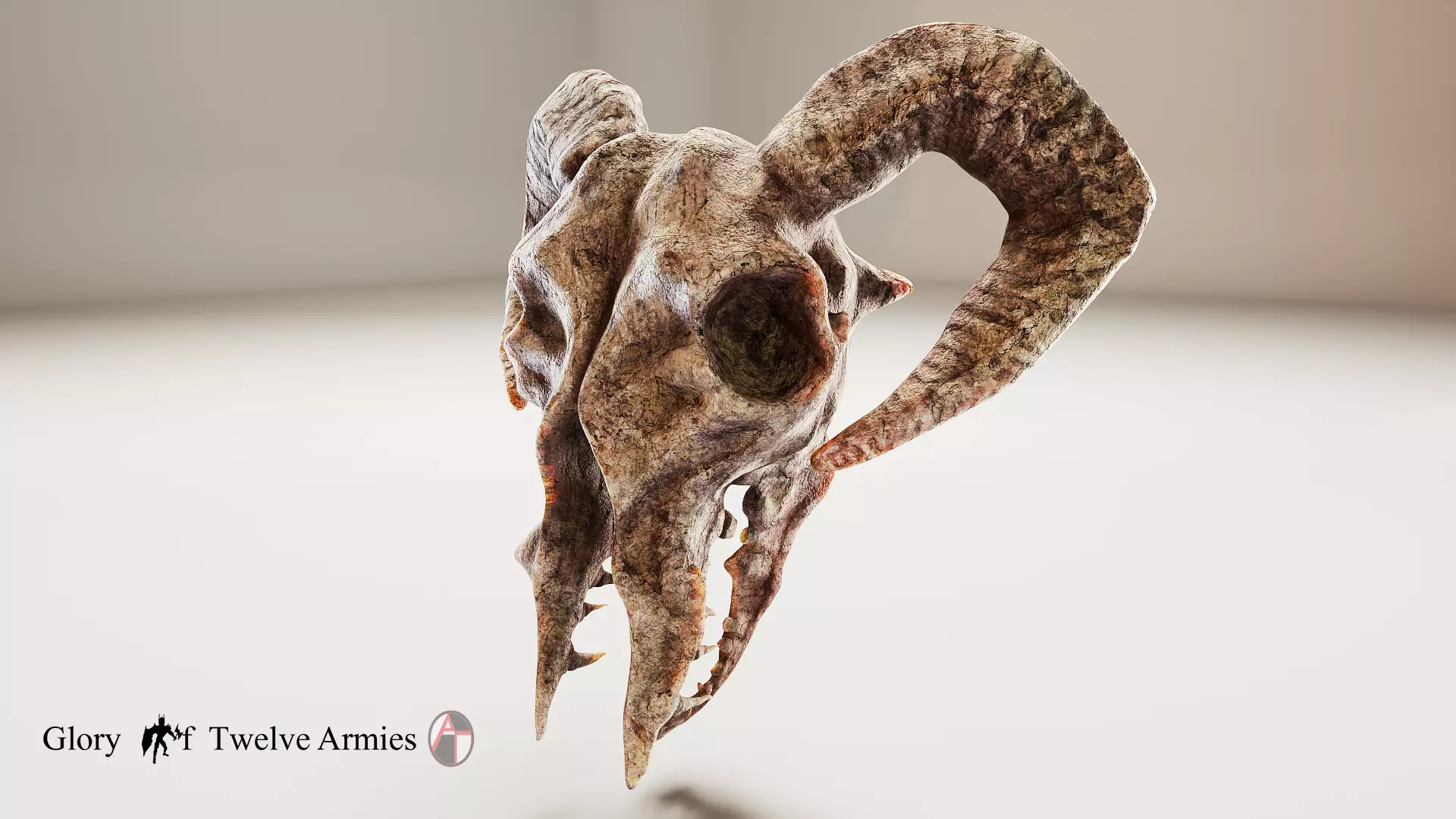 3D Ram Skull  Game and Movie Ready Asset Low-poly 3D model_2