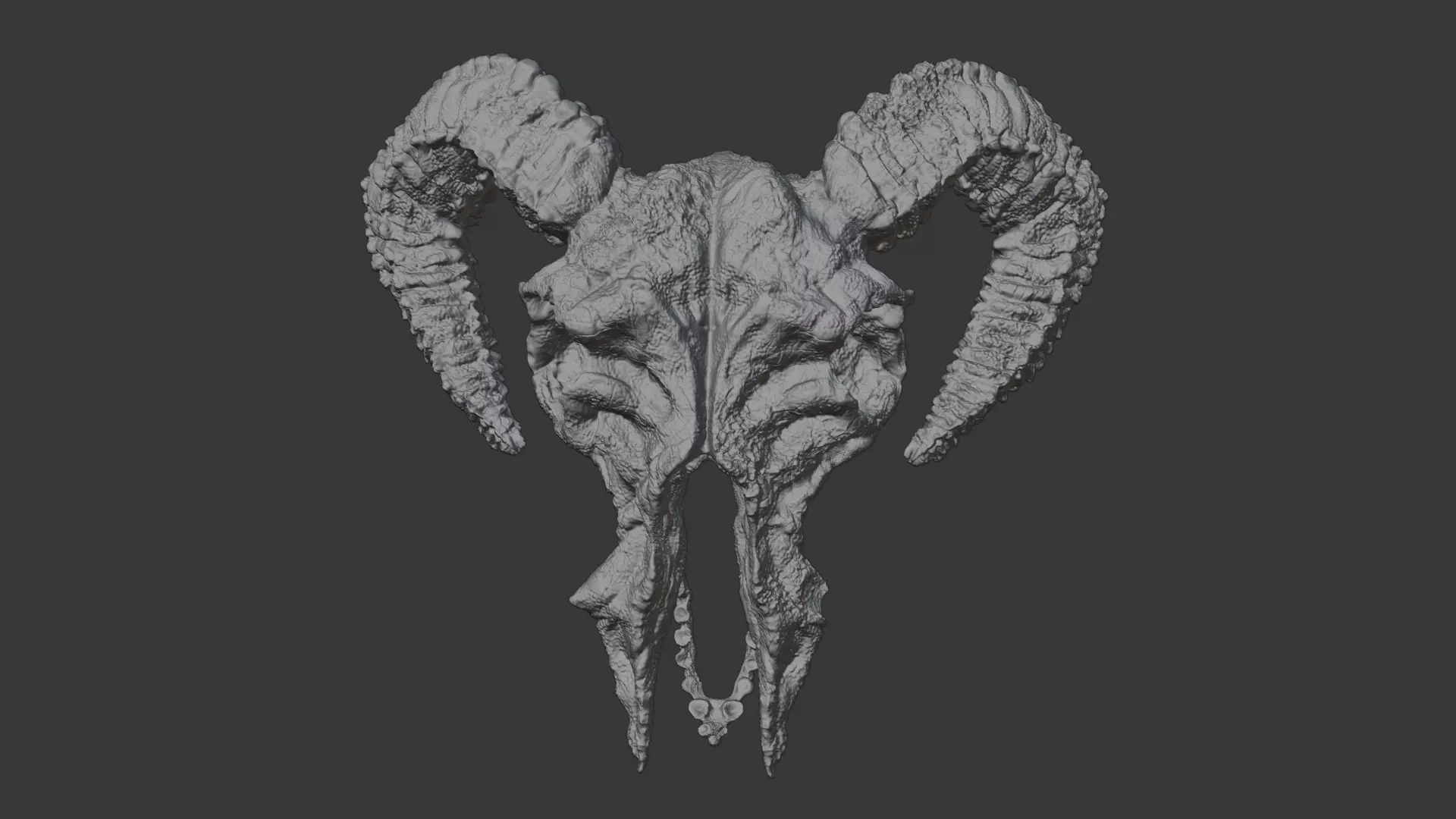 3D Ram Skull  Game and Movie Ready Asset Low-poly 3D model_13