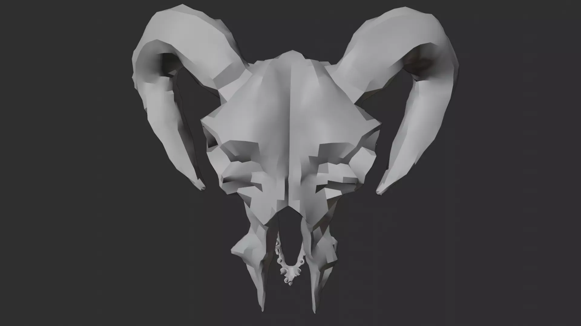 3D Ram Skull  Game and Movie Ready Asset Low-poly 3D model_14