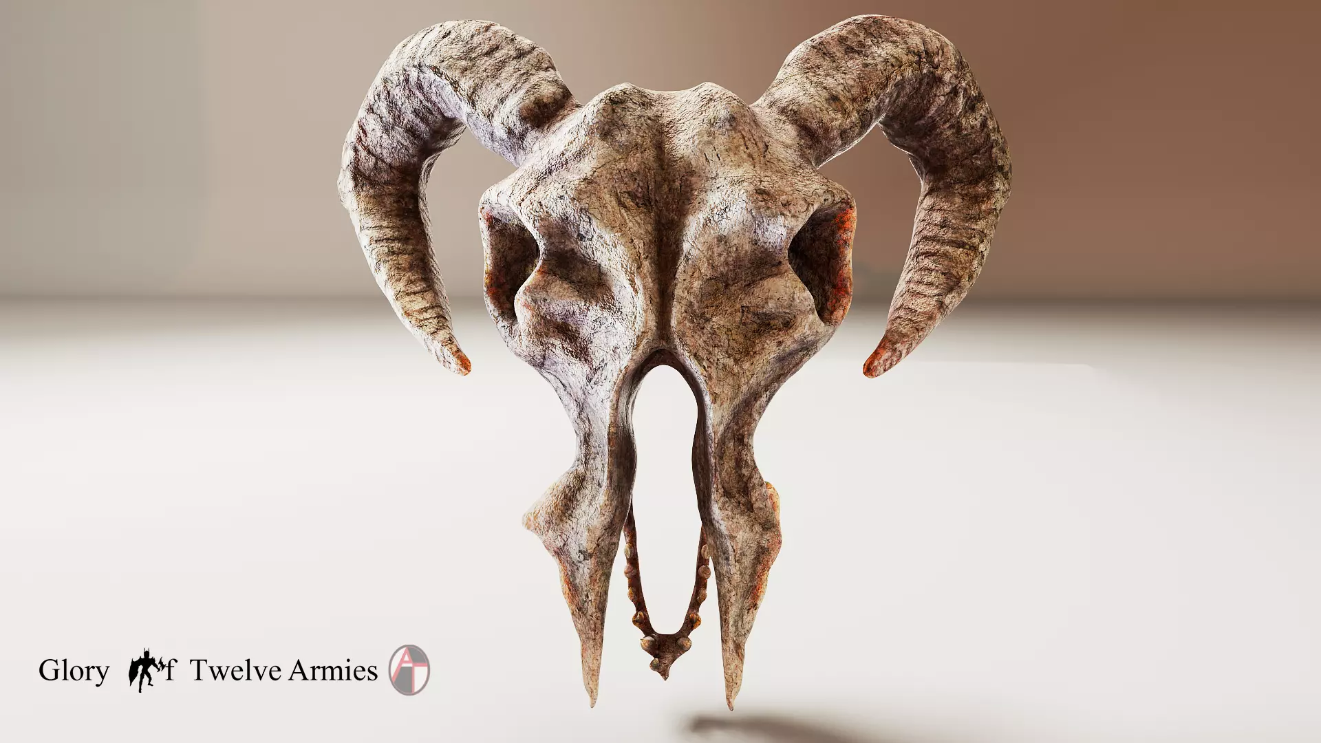 3D Ram Skull  Game and Movie Ready Asset Low-poly 3D model_3