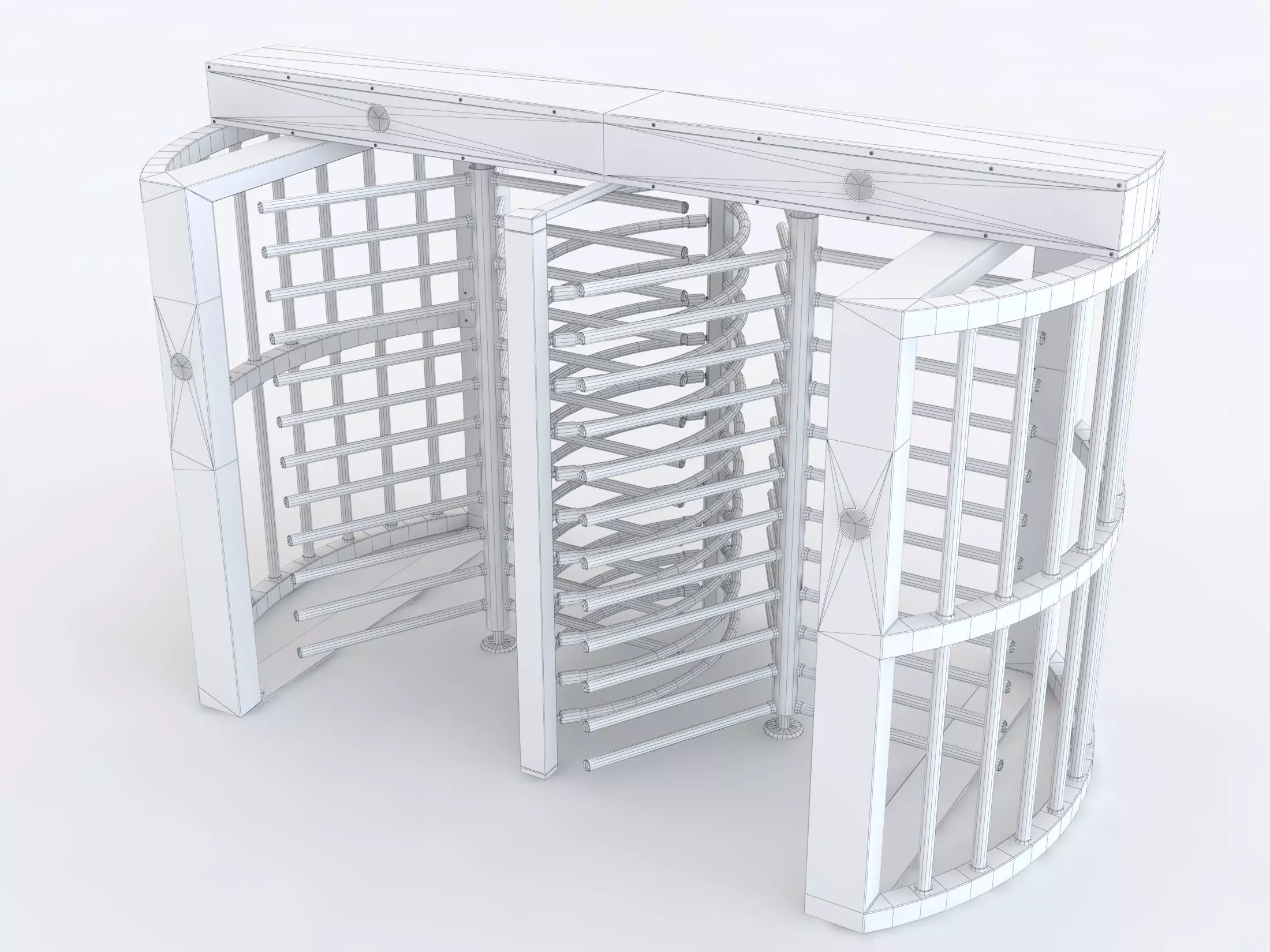 Double revolving gate 3D model_7
