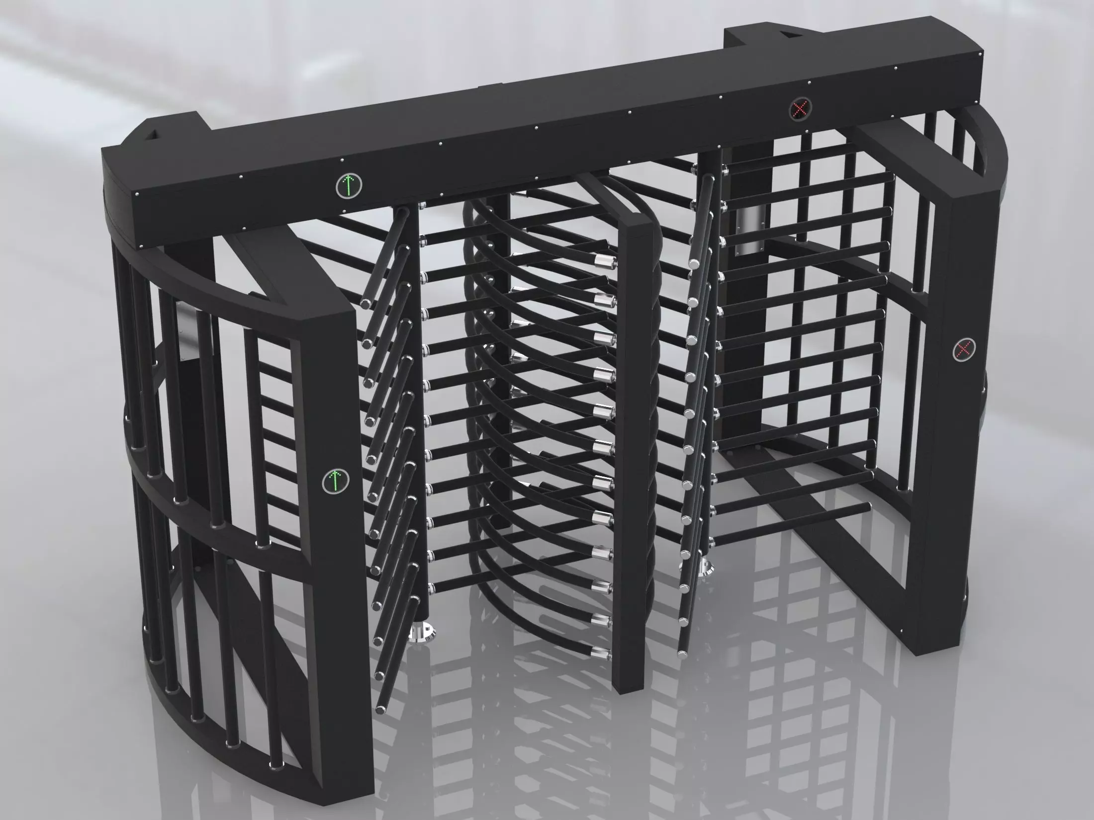 Double revolving gate 3D model_0