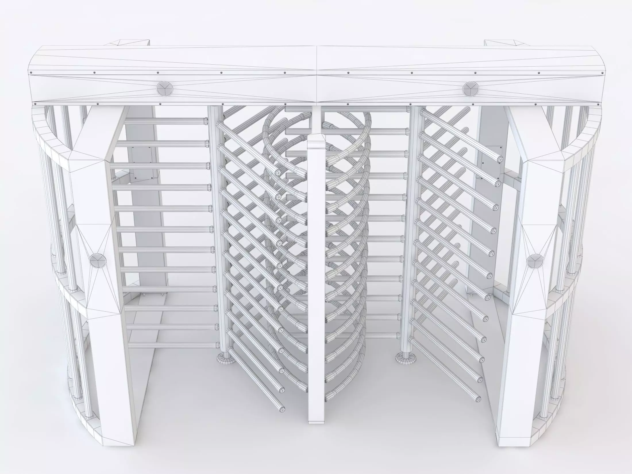 Double revolving gate 3D model_8