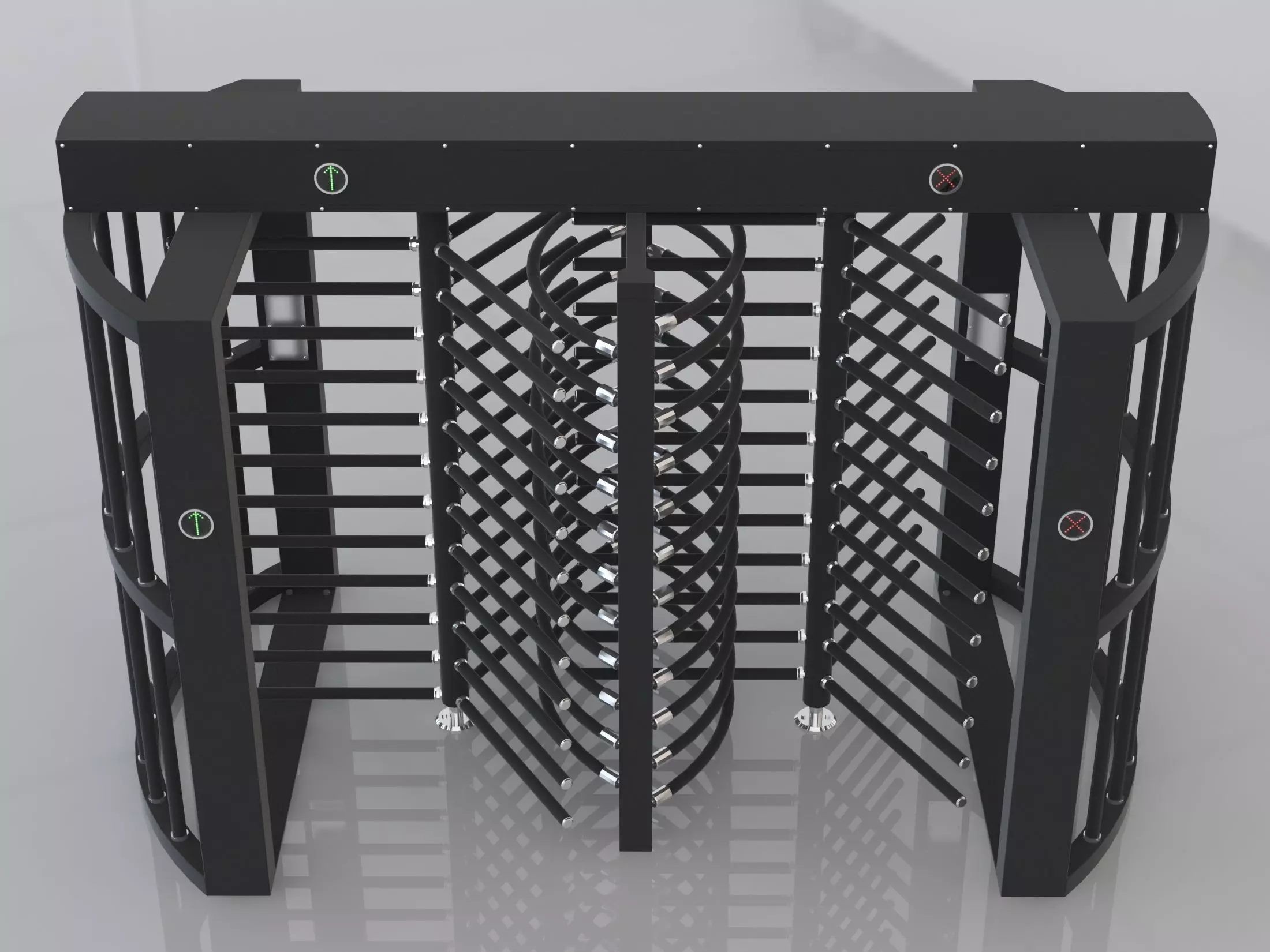 Double revolving gate 3D model_3