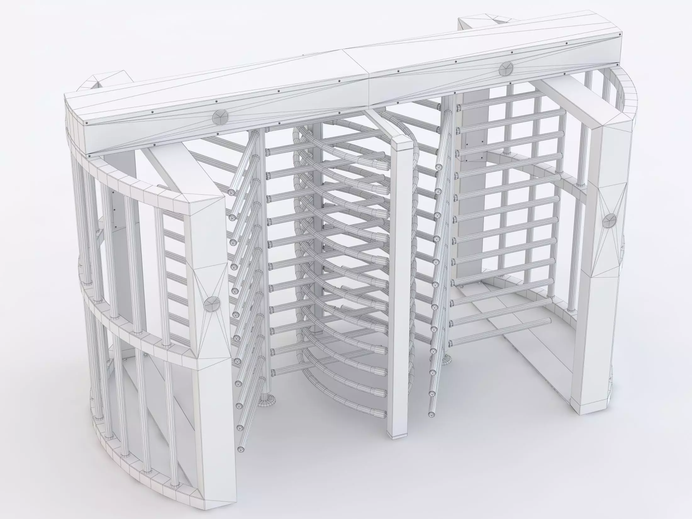 Double revolving gate 3D model_6