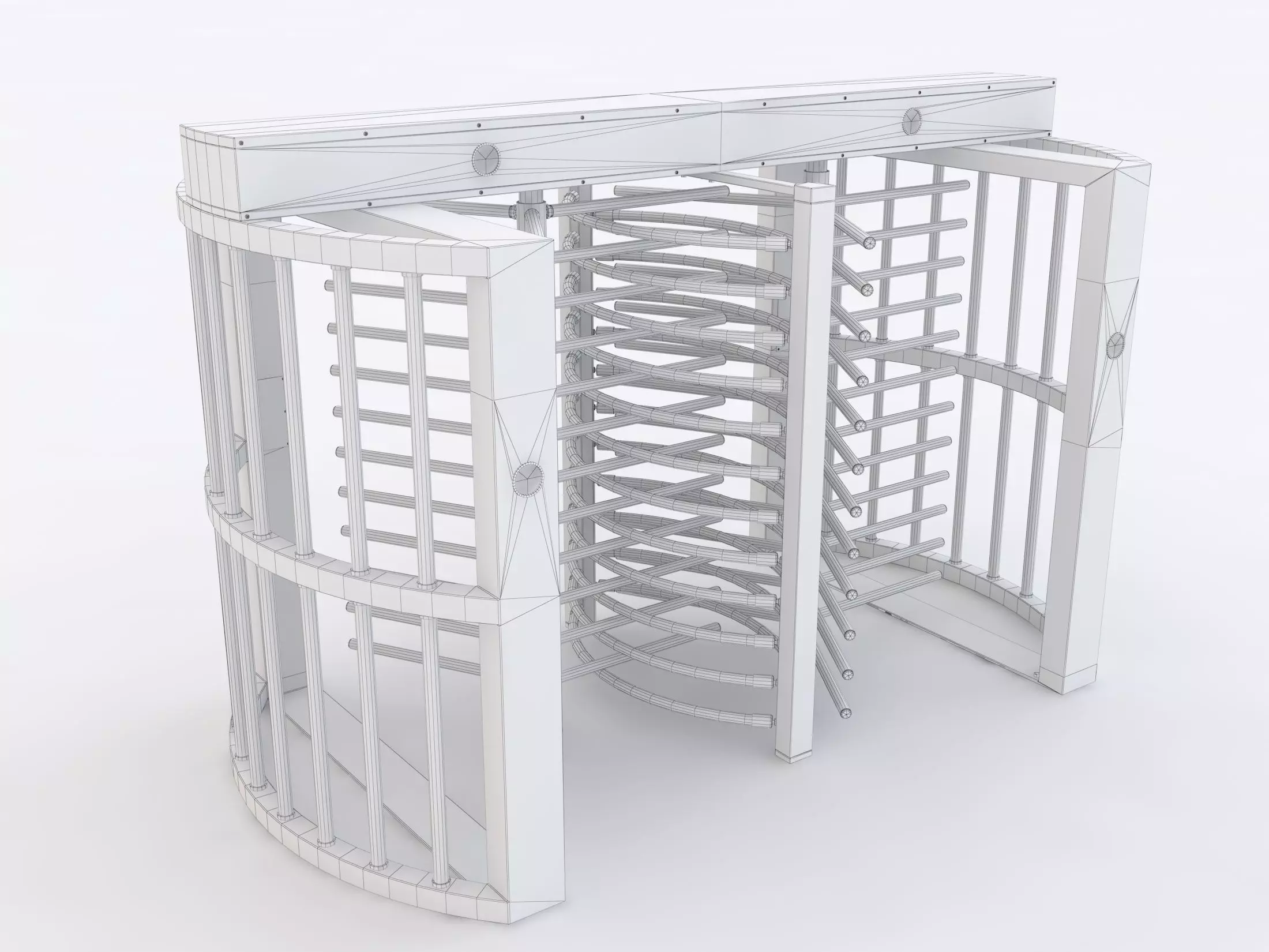 Double revolving gate 3D model_9