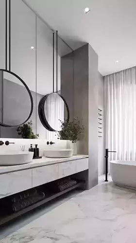 Modern minimalist bathroom