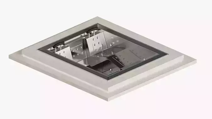 Pool inox with stainless steel grille 3D model