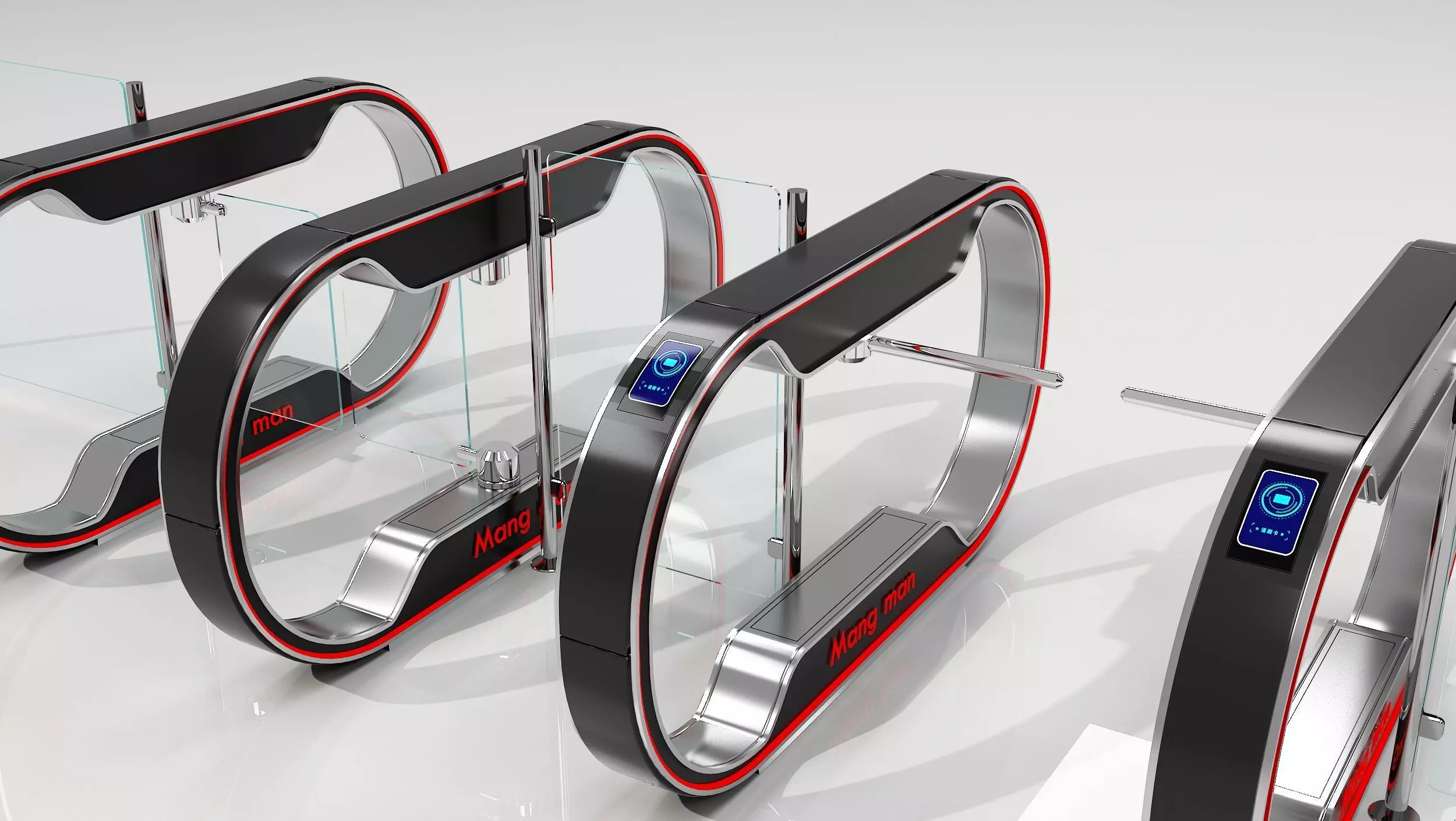 Automatic Turnstiles Gate 3D model_1