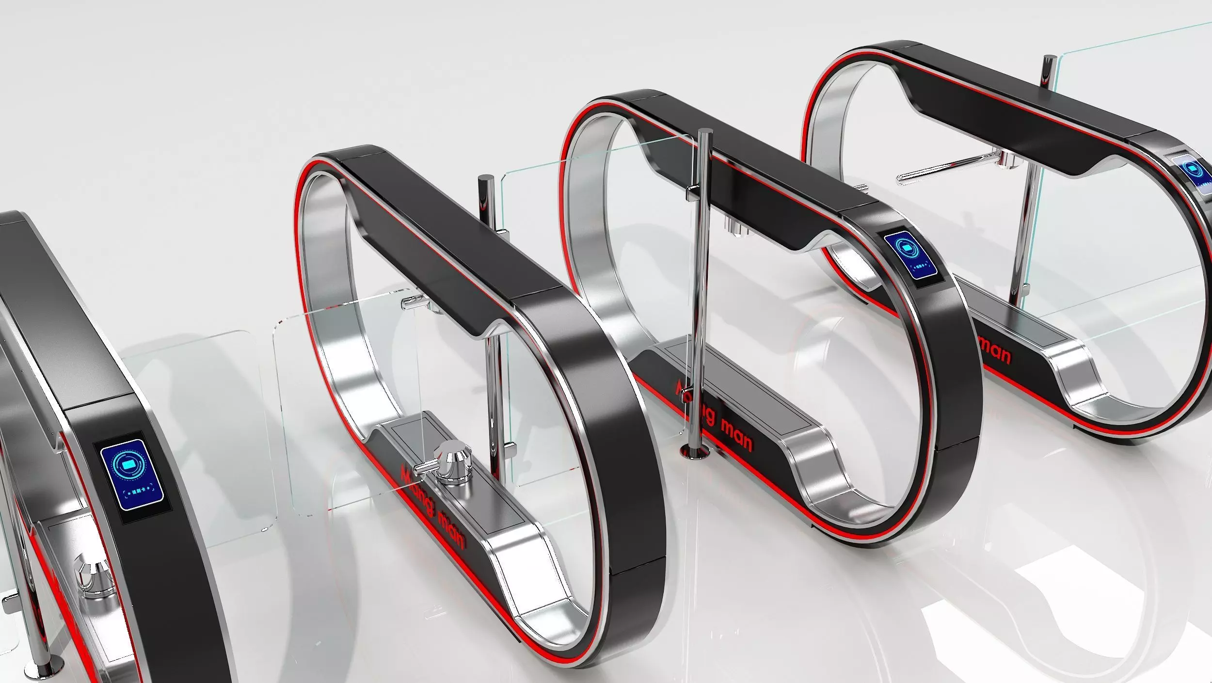 Automatic Turnstiles Gate 3D model_0