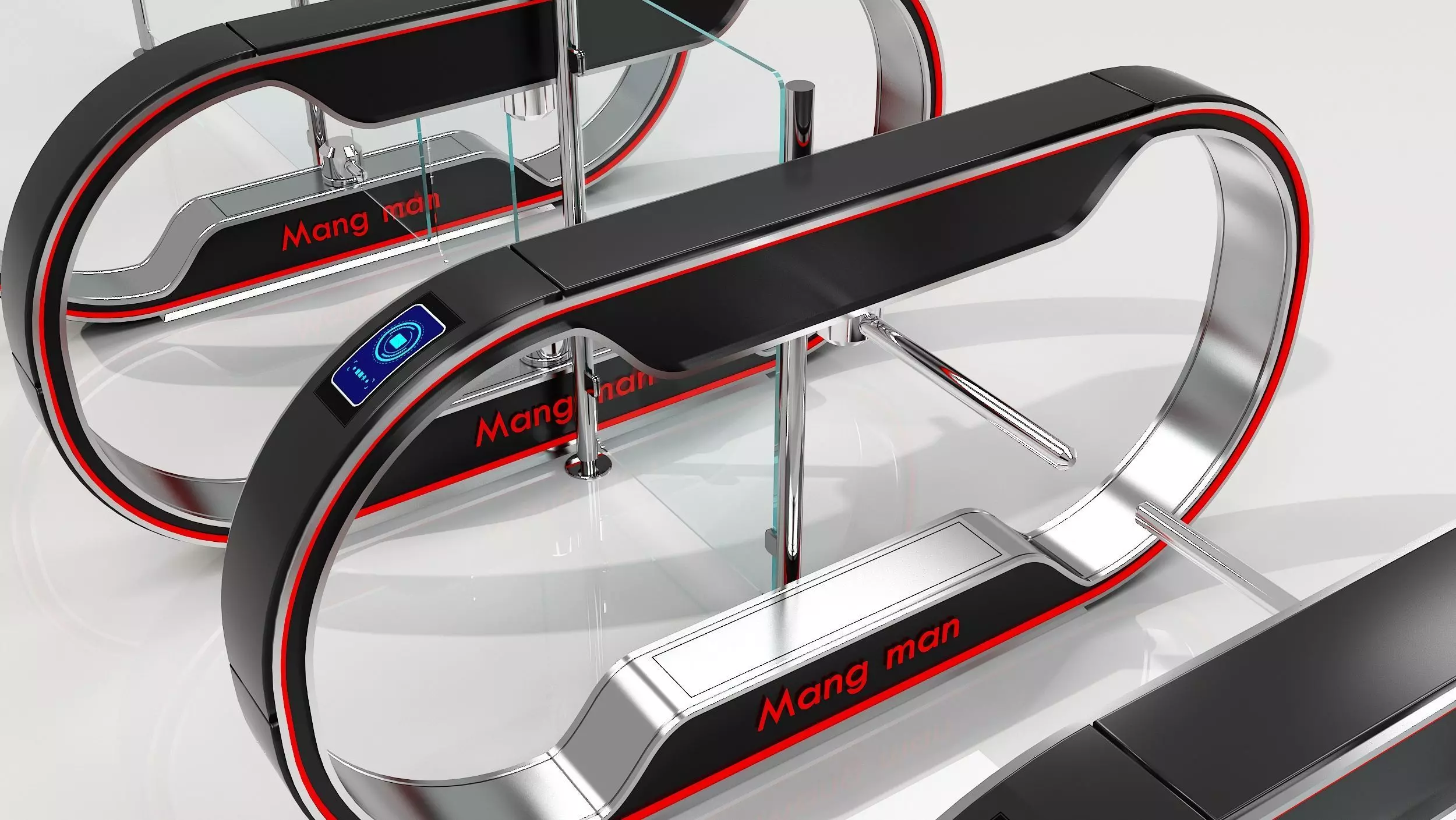 Automatic Turnstiles Gate 3D model_4