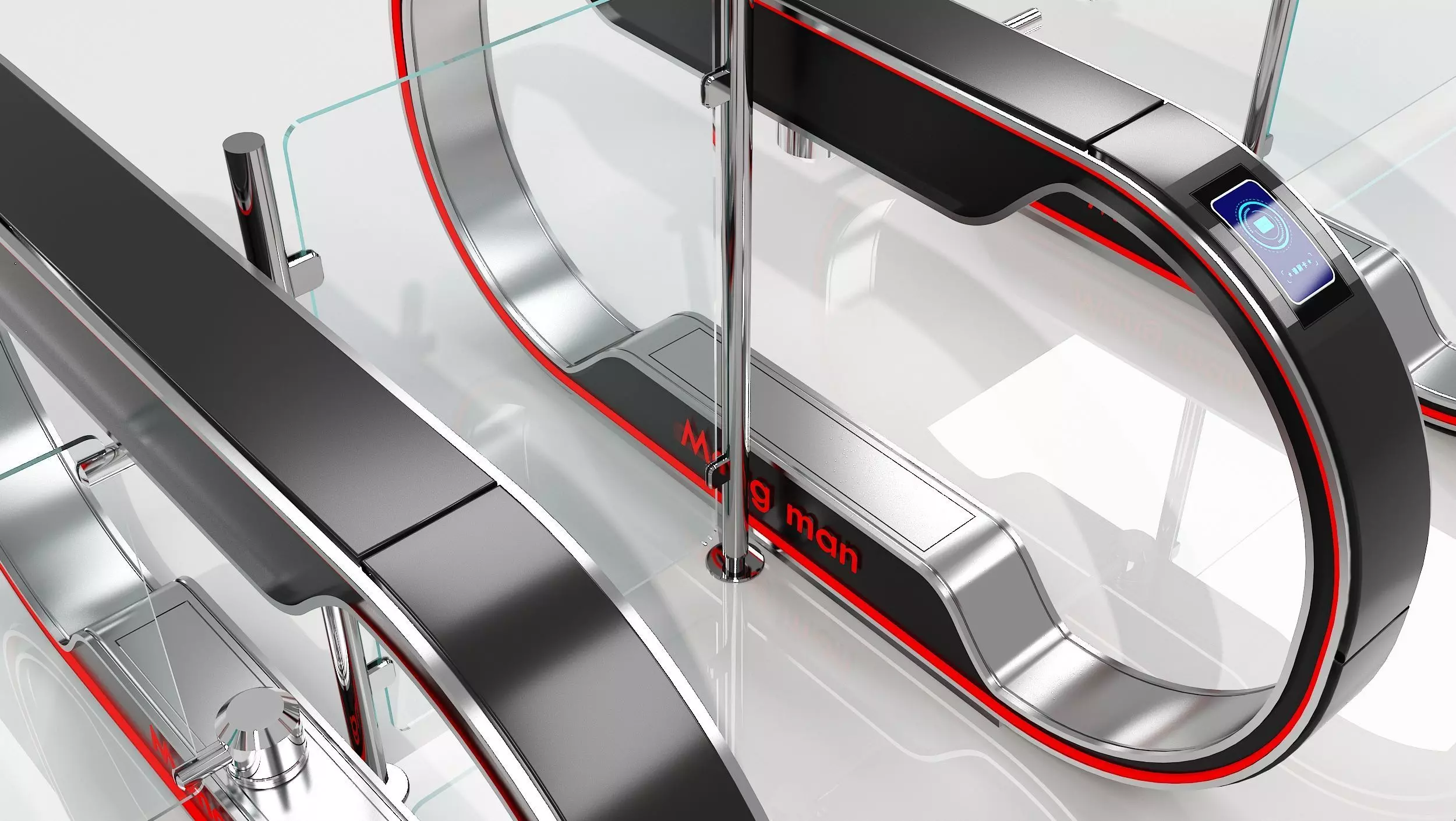 Automatic Turnstiles Gate 3D model_3