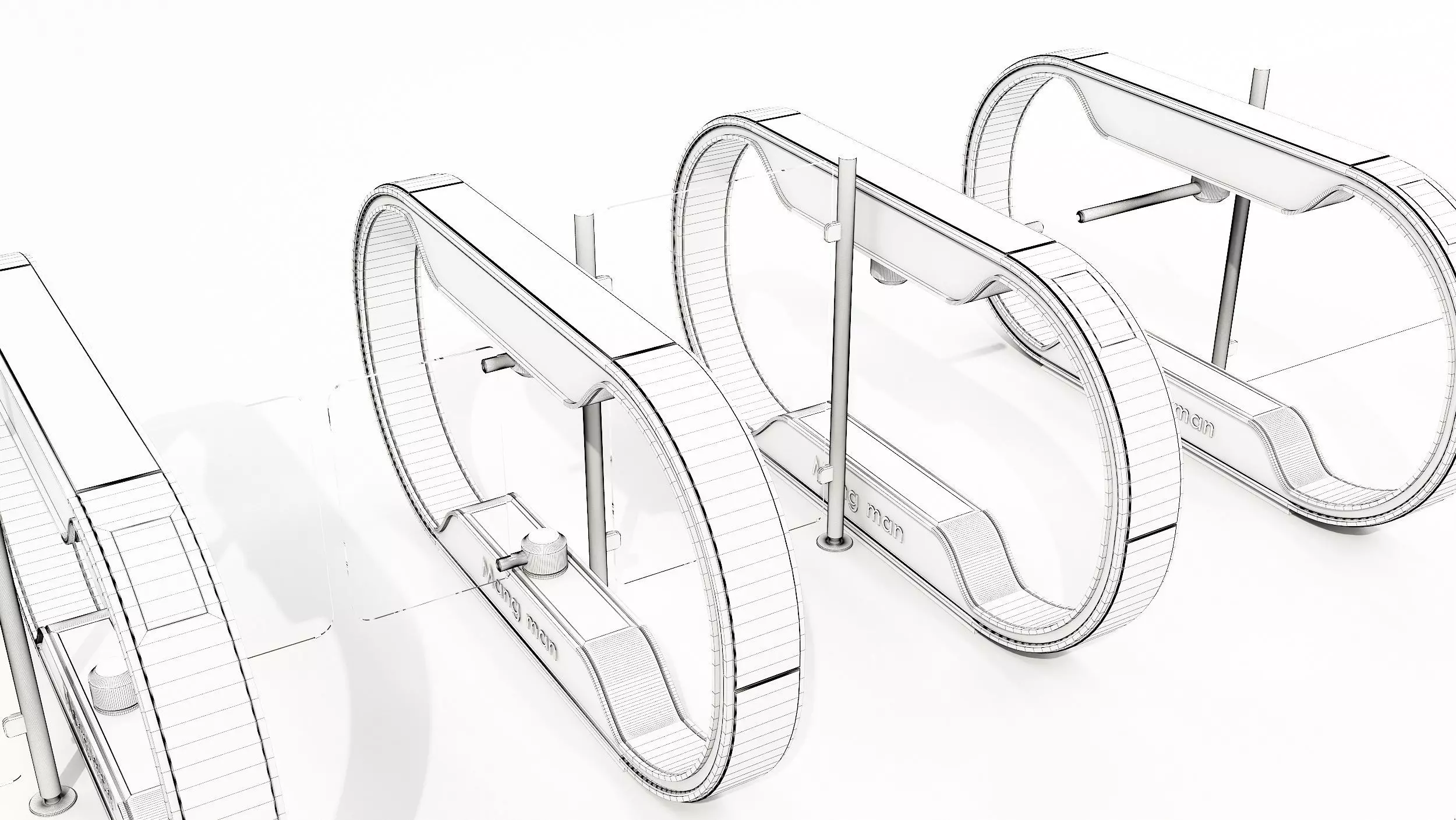 Automatic Turnstiles Gate 3D model_5